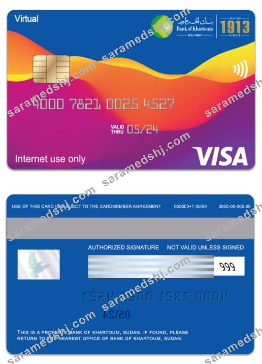 Sudan Bank of Khartoum visa virtual card